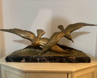 Georges H. Laurent French Art Deco Bronze Seagull Sculpture