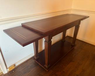 Inlaid Pull-Out Side Bar / Console Table (18"D x 30-1/2"H x 50/70"W)