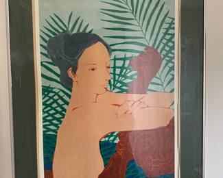 #79 ----	
ARTIST: Marcella Anderson
TITLE:	The Lioness
MEDIUM:	Framed original lithograph. Signed by the artist on the lower right
EDITION:	24/30 Edition. Dated September 1974
FRAMED SIZE: 23"W x 32"H
COA: No