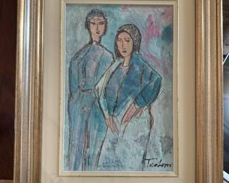 #14 ----	
ARTIST: Trelame?
TITLE:	n/a
MEDIUM:	Framed original oil on canvas. Signed by the artist on lower left
EDITION:	n/a
FRAMED SIZE: 17.5"H X 13.5"W
COA: No