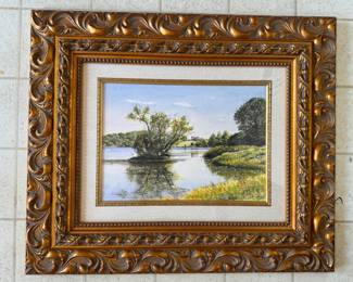 #94----	
ARTIST: Ken Charlton
TITLE:	The Great Lake, Castle Howard
MEDIUM:	Framed original watercolor painting heightened with white and bodycolour on thick wove paper. Signed by the artist lower left.
EDITION:	A unique work. Executed by Charlton in his studio.
CANVAS SIZE: 280mm x 380mm 
COA: Yes