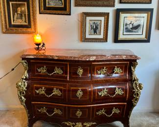 9 Drawer Louis XV Style Commode (51"W x 20-1/2"D x 34"H)