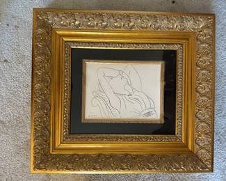 #59 ----	
ARTIST: Menri Matisse
TITLE:	Portrait de Femme
MEDIUM:	Framed Original lithograph in black ink on thin wove paper. Signed and dated on the stone by the artist.
EDITION:	First State, First Printing. One of only 140 examples published by Christian Zervos in Paris 1936. Extremely Rare
CANVAS SIZE: 175mm x 248mm
COA: Yes