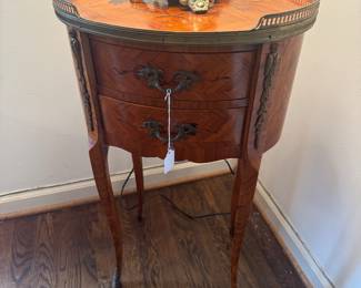 2 Drawer French Louis XV Side Table (12"D x 16-1/2"W x 28"H)