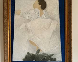 #22 ----	
ARTIST: Alex Berdal
TITLE:	Petit Pablo
MEDIUM:	Framed Original oil on canvas. Signed by the artist lower right. 
EDITION:	A unique work. Executed by Berdal in his Paris studio
CANVAS SIZE: 650mm x 810mm
COA: Yes