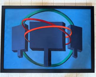 #123 ----	
ARTIST: Andree Pollier
TITLE:	DMG-L'encerclement
MEDIUM:	Framed original oil painting on canvas. Signed and dated lower right. Signed, dated and titled on the verso.
EDITION:	A unique work. Executed by Pollier in January of 1990. 
CANVAS SIZE: 810mm x 1160mm
COA: Yes