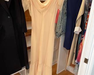 30's by way of the 90's dress flutter sleeve - silk I think