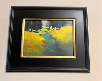 Framed Pastel & Mixed Media Artwork "Morning Creek" by Janice Wall