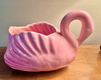 MCM Pink Ceramic Swan Planter