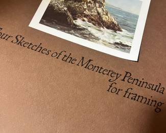 4 Prints  "Sketches Of The Monterey Peninsula " For Framing
