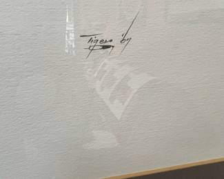 Framed & Matted Native American Limited Edition Print " Stickballer " by Jerome Tiger 