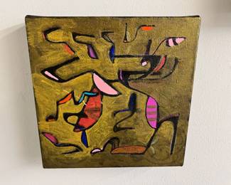 Abstract Acrylic Painting of Shoes by Jane Mayer