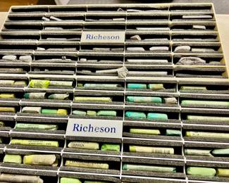 Assortment of Soft Pastels, Jack Richeson Pastel Organizer Tray