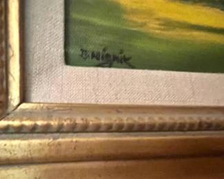 Framed Valley Landscape Painting by B. N.