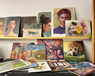 Assortment of Paintings on Canvas