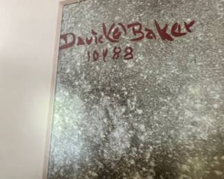 Framed & Matted Impressionist River Landscape Watercolor by David C. Baker