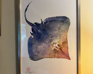 Framed Rubbing Print  "Skate, Puget Sound" by Lori Hatch