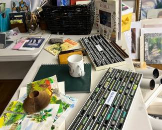 Assortment of Soft Pastels, Jack Richeson Pastel Organizer Tray