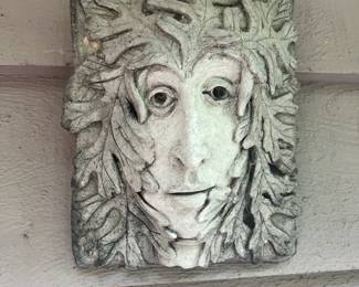 Stone Green Man Wall Plaque