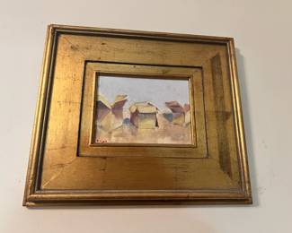 Framed Still Life Painting of Packing Boxes by B. N.