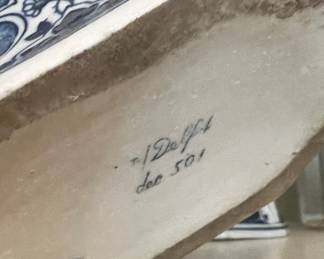 Two Blue/White Porcelain Urns Marked Delft Dec 501