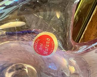 Murano Glass Pink Swan Trinket Dish