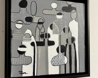 Framed Abstract Painting "Ghostwalkers" by Jane Mayer