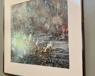 Framed & Matted Impressionist Creek Landscape Watercolor by David C. Baker