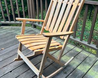 Maple Folding Slat Back Rocking Chair