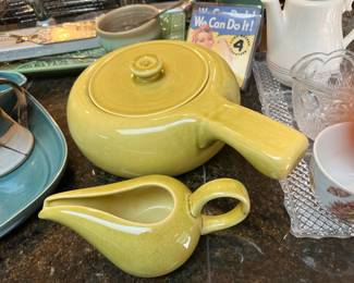 Russel Wright by Steubenville Yellow Gravy Boat & Bean Pot