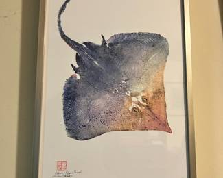 Framed Rubbing Print  "Skate, Puget Sound" by Lori Hatch