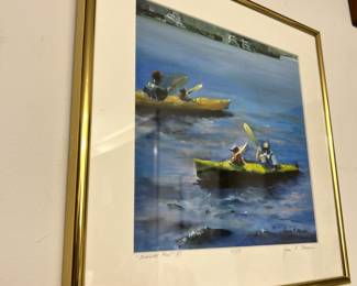 Framed & Matted Pastel Painting "Sunday Fun" by Jane Mayer
