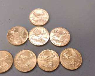 1oz American Gold Eagle .999 Fine Gold. 8 available 