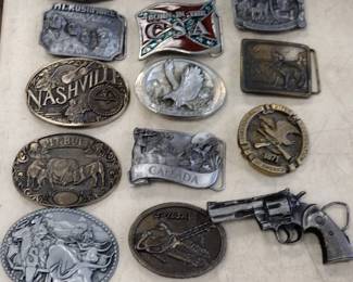 large belt buckle collection 