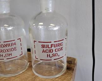 Vintage Apothecary bottles. Pyrex authentic.