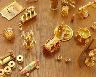 large collection of miniature brass items