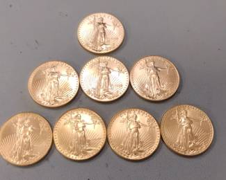 1oz American Gold Eagle .999 Fine Gold. 8 available 