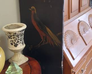 Antique single hand painted screen 