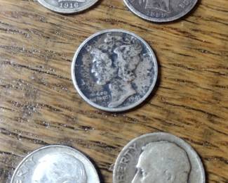 Barber Mercury, and Roosevelt silver dimes
