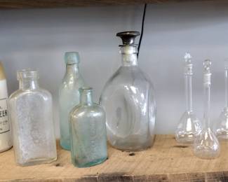 vintage collectible bottles , and apothecary bottles