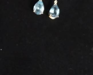 14k gold earrings and blue topaz 