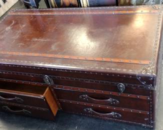 large coffee table trunk with drawers 