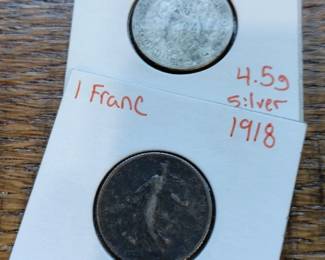 Vintage silver foreign coins.