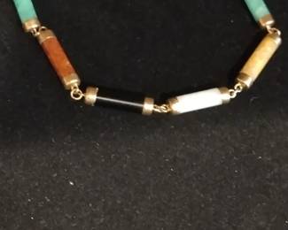 14k gold bracelet and stones 