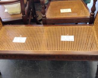 French style pressed cane window seat 