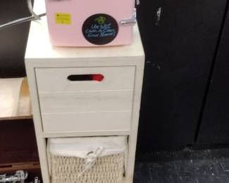makeup mini fridge and craft storage 