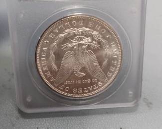 Vintage PCGS rated. 1886 Morgan Silver dollar ms64! rainbow toned
