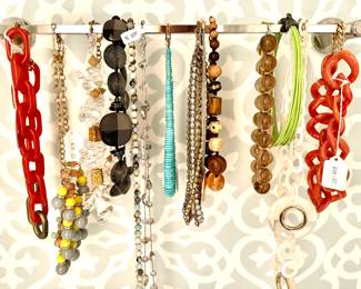 PONO Dara Necklaces, Denis Charles, Lucite, Tibetan Necklaces, Aquamarine neckalces, 14 kt Pearls/Beads, Red Coral , Pearls.. 