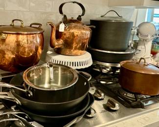 All Clad, Le Cresuet, Copper, Calphalon, Kitchen Aid...