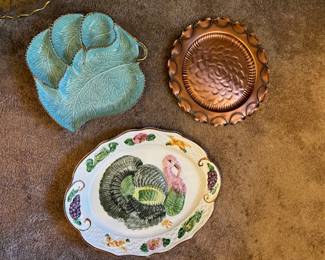 Ceramic and copper serving trays